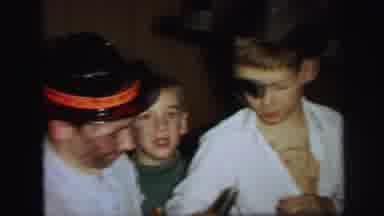 Lynbrook New York (1971): Girl Wearing White Dress Watches Boys Grab New Year's