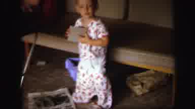 Lynbrook New York (1971): Woman In Family Room Holding Baby And Laughing With