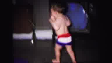 Lynbrook New York (1971): Two Toddlers And An Older Child Running And Playing In A