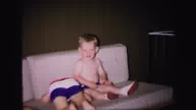 Lynbrook New York (1971): A Toddler Climbs Onto A Seat By Himself Next To Another