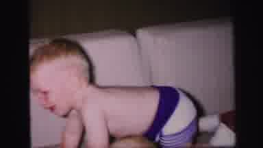 Lynbrook New York (1971): Crawling Toddlers On Couch With Sailor Shorts