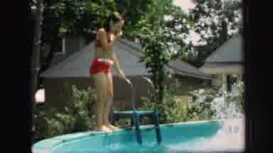 Lynbrook New York (1971): Two Children Are Bathing In A Swimming Pool Near The