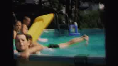 Lynbrook New York (1971): Group Of Kids Swimming In A Pool And Playing On Floats