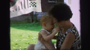 Lynbrook New York (1971): A Baby Play With Her Mother