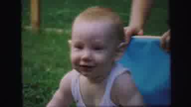Lynbrook New York (1971): A Little Kid Gets Very Anxious To Leave His Baby Chair