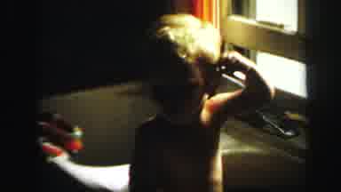 Lynbrook New York (1971): Boy Takes Bath In Kitchen Sink On A Bright Sunny Day