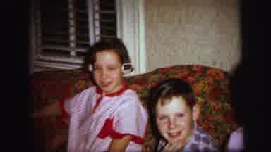 Lynbrook New York (1971): Three Children Are Sitting In The Couch And Enjoying The