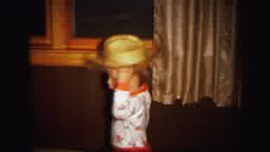 Lynbrook New York (1971): A Beautiful Child Plays With His New Hat Smiling Happily