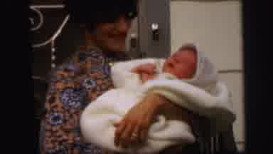 Lynbrook New York (1971): Newborn Baby Wrapped In A Cozy White Blanket And Wearing