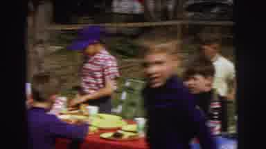 Lynbrook New York (1973): Children Participate In A Meal Outside On A Beautiful