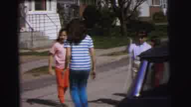 Lynbrook New York (1973): The Childrens Are Playing Skipping On The Road