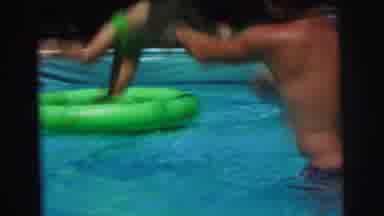 Lynbrook New York (1973): Man Playing With Kid In Swimming Pool