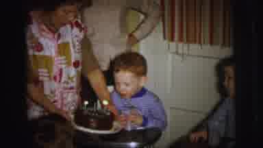 Lynbrook New York (1973): Family Having Fun Celebrating Child's Birthday With
