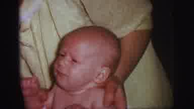 Lynbrook New York (1973): Baby's Is Not Sure How They Like Bath Time For The First