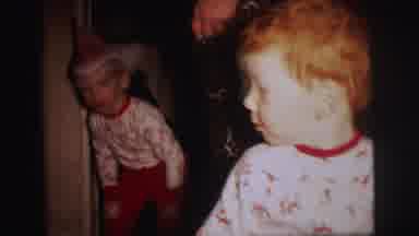 Lynbrook New York (1973): Children Play With Red Wagon That Contains Wrapped Gift