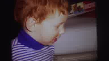 Lynbrook New York (1973): Little Boy On A Red Trike Wearing A Blue Shirt Vintage