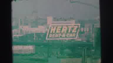 Lynbrook New York (1973): A Stock Video Of An Old Hertz Rent A Car Sign