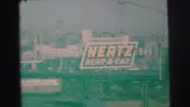 Lynbrook New York (1973): Massive Hertz Rent A Car Towering In The Air In A Busy
