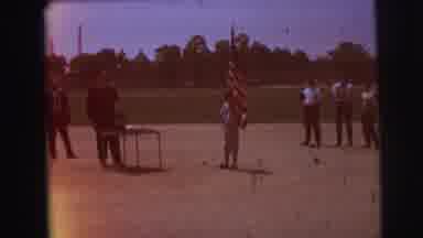 Lynbrook New York (1973): Boy Scout Holds Flag While National Anthem Sung At Game