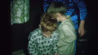 Lynbrook New York (1973): Two Young Boys In Their Pj's On Christmas Morning