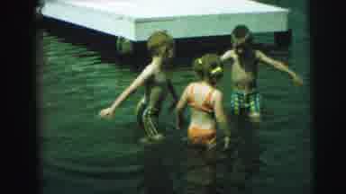 Lynbrook New York (1973): Lake Kids In Water Kids Summer Time