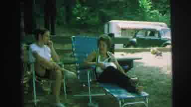 Lynbrook New York (1973): Retro Camping In Folding Chairs And Zooming In On A