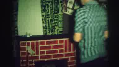 Lynbrook New York (1973): Teens Putting Stockings On Fake Fireplace