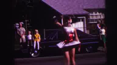 Lynbrook New York (1973): Girl Spins In Circles As She Twirls Her Baton In A