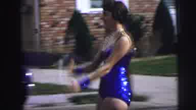 Lynbrook New York (1973): Teenage Women Rhythmically Marching For A Parade In