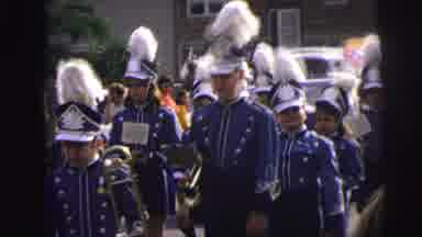 Lynbrook New York (1973): Marching Band Walking Down The Street Normally And Not