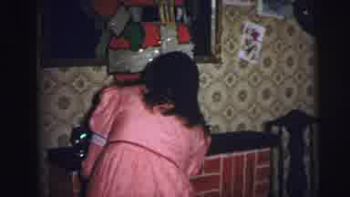 Lynbrook New York (1973): Girl And Boy Wearing Pajamas Hang Christmas Stockings On