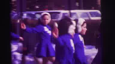 Lynbrook New York (1973): Band Of Young People Dressed In Blue Playing While On