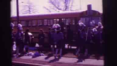 Lynbrook New York (1973): A Matching Band Beginning To Play In Front Of Some