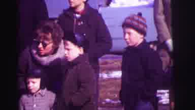Lynbrook New York (1973): Woman And Children Standing Around During The Winter In