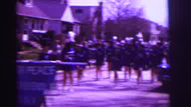 Lynbrook New York (1973): Marching Band Parade Down A Residential Street