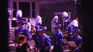 Lynbrook New York (1973): A Short Clip Of A Marching Band Walking Down The Street