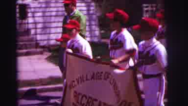 Lynbrook New York (1973): Boys Wearing Red And White Baseball Uniforms Hold Yellow