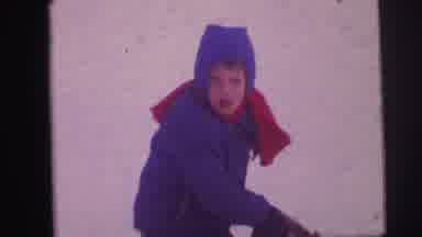 Lynbrook New York (1973): Child Holding A Sled And Beginning To Start Sledding In