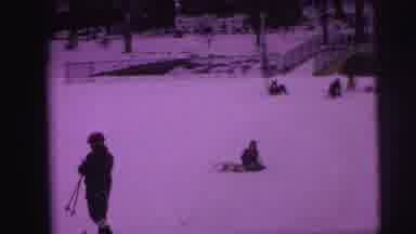 Lynbrook New York (1973): Kids Outside Skiing In The Snow