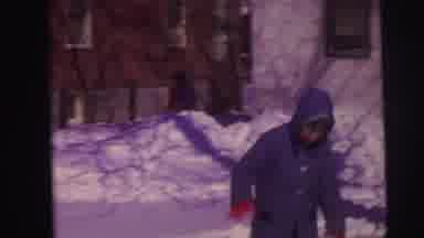 Lynbrook New York (1973): Youths Play In Deep Snow On Winters Day