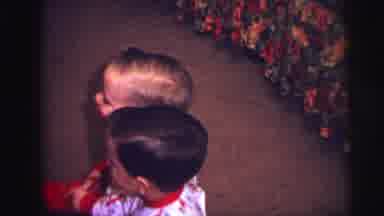 Lynbrook New York (1973): Two Toddlers Sitting On The Floor With Their Pajamas On