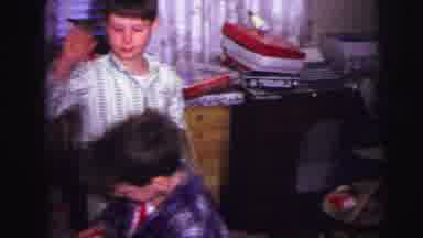 Lynbrook New York (1973): Children Around The Christmas Tree Smiling And Opening