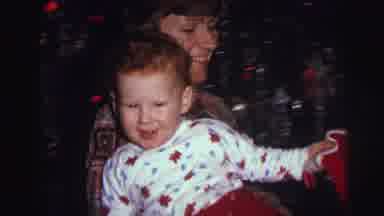 Lynbrook New York (1973): Mother Holding Her Baby Showing Him The Christmas Tree