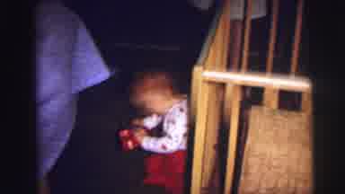 Lynbrook New York (1973): Baby Plays With Red Phone At Christmas