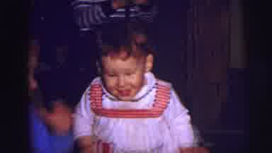 Lynbrook New York-1973: Toddler Learning To Walk And Playing With Another Child