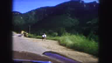 Colorado Springs USA (1958): Car Drives Toward Bridge In Mountainous Area Passes