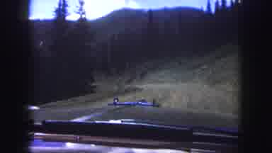 Colorado Springs USA (1958): Dashcam Footage Shows Car Driving Through Forest With