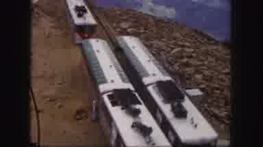 Colorado Springs USA (1958): Trains On Railways Under Repair Person Leaving Area