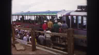 Colorado Springs USA (1958): Toy Rain Hill Station People Boarding Train Hill