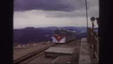 Colorado Springs USA (1958): Passenger Train Traveling Through Beautiful Mountain